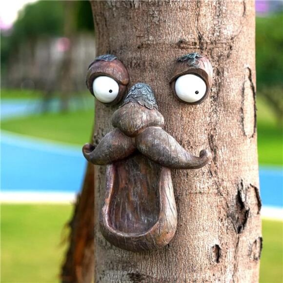 Tree Face Bird Feeder, Tree Faces Decor Outdoor, Tree Decorations Outdoor, - Picture 5 of 8